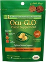 Ocu-GLO Cat & Dog Senior Supplement for Eye Support - Chewable Vision Vitamins Supplements for Large and Small Pets Care with Lutein, Omega-3 Fatty Acids, Grape Seed Extract & Antioxidants