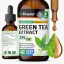BIO KRAUTER Green Tea Extract Liquid Drops - Green Tea Supplements - Antioxidant Source - Alcohol and Sugar Free - 2 Fl.Oz.