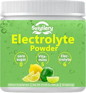 Electrolytes Powder No Sugar, Electrolyte Drink Mix, 5 Vitamins & 6 Electrolytes, Keto Friendly, Potassium & Salt, Sugar Free Hydration Powder, Lemon Flavour 300g