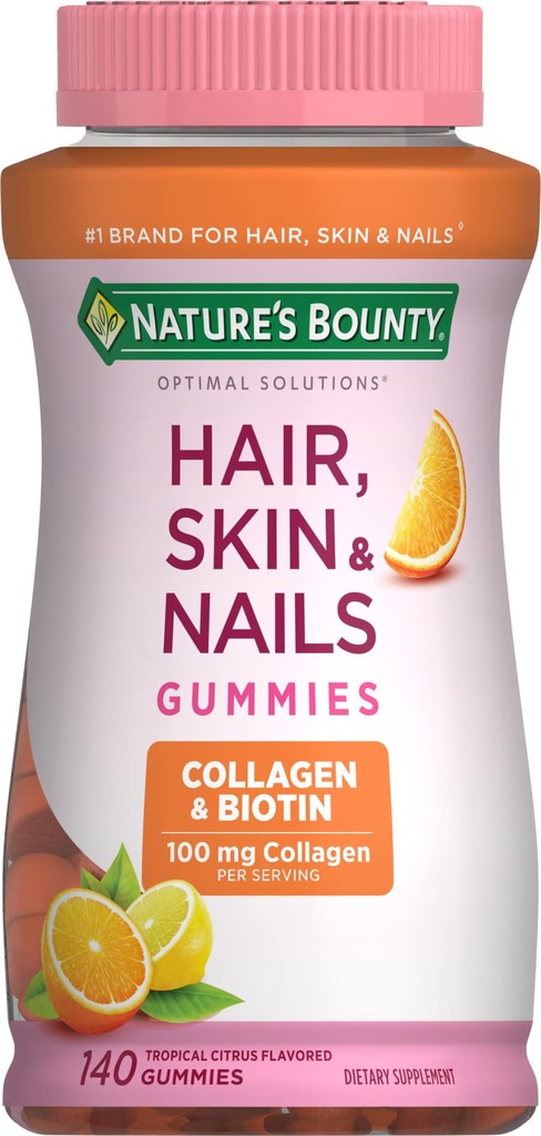 Nature's Bounty with Biotin and Collagen, Citrus Gummies, 140 Ct