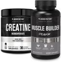 Jacked Factory Creatine Monohydrate Powder 150g - Creatine Supplement for Muscle Growth, Increased Strength & Essentials Muscle Builder - Daily Muscle Builder with PeakATP (30 Capsules)
