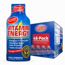 Vitamin Energy B12 11,000% Extra Strength Energy Shot Açaí Pomegranate 48 Pack, 260mg Natural Caffeine, B12 & B6, Nootropic Focus, Vitality, Zero Sugar, Gluten-Free, Vegan, Kosher, 1.93 fl oz