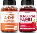 ADK Gummies Vitamin D3 K2 (60 Gummies) Sugar Free Vitamin D3 K2 - Supplement with D & K - 10 Vegan Supplement - Berberine Gummies with Ceylon Cinnamon for Adult - Non GMO & Made in USA