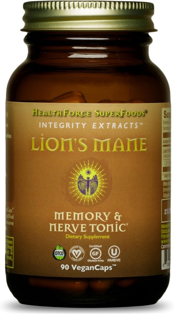 HealthForce SuperFoods Integrity Extracts Lion's Mane – Capsules - 90 Vegan Capsules