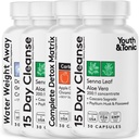 Detox Cleanse Kick Off Weight Management and Extra Colon Cleanser. 4pk for Water Loss, Bloating, Flat Stomach, Puffiness w Apple Cider Vinegar, Senna Leaf, Glucomannan, Chromium, Probiotic 120 Pills