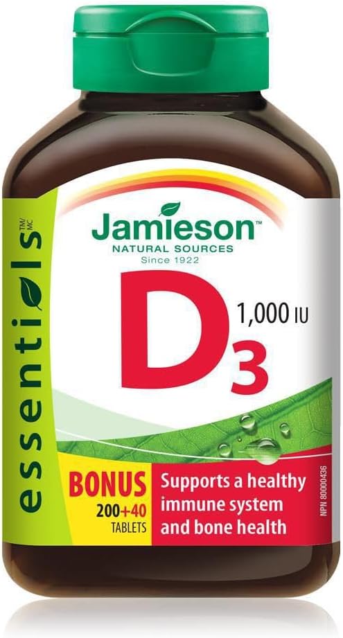 Vitamin D3 1,000 IU Bonus -240 tabs Brand: Jamieson Laboratories