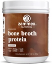 Zammex Bone Broth Protein Powder, Pure Grass Fed Beef, Chocolate Protein Powder,Hydrolyzed Collagen Supplement for Healthy Skin,Nails,Hair,Joints, Non-GMO,Gluten Free, Great in Shakes