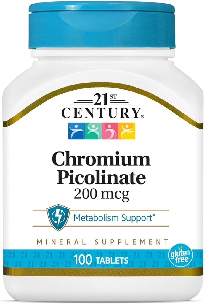 21st Century Chromium Picolinate 200 mcg 100 Tabs