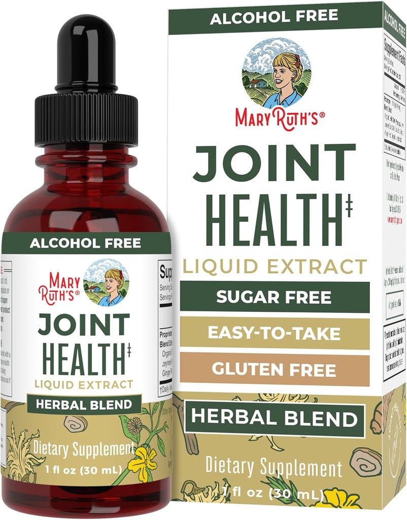 MaryRuth Organics Joint Health Liquid Extract | Four Herbal Blend Liquid Drops | Ginger Root | Licorice Root | Cats Claw | Devils Claw | Vegan | Non GMO | Alcohol Free Tincture | 30 Servings