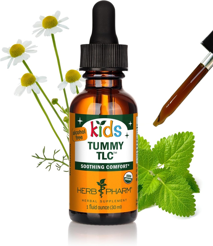 Herb Pharm Kids Certified-Organic Alcohol-Free Tummy TLC Liquid Herbal Formula, 1 Ounce (FKTUM01)