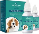 NOVEHA HydraPet™ Pink Eye Drops for Dogs & Cats | Lubricating Artificial Tears with 2% Sodium Chloride, Relieves Corneal Edema & Pets Dry Eye Syndrome, Irritated Animal Eyes - 10mL (Pack of 2)