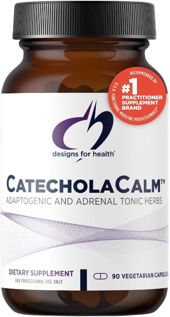 Designs for Health CatecholaCalm - Adaptogenic Herbs + Vitamins for Mood, Calm Support with L-Theanine, Passion Flower + Phosphatidylserine - Non-GMO Supplement (90 Capsules)