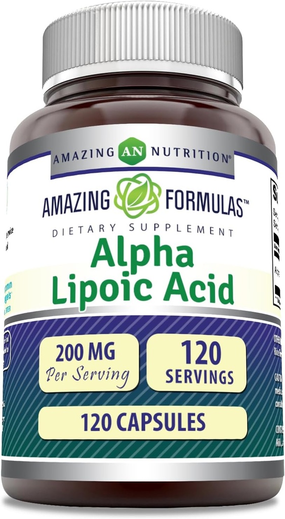 Amazing Formulas Alpha Lipoic Acid | 200 Mg Amino Acid Supplement | Capsules | Non-GMO | Gluten-Free | Made in USA (1 Pack | 120 Count)