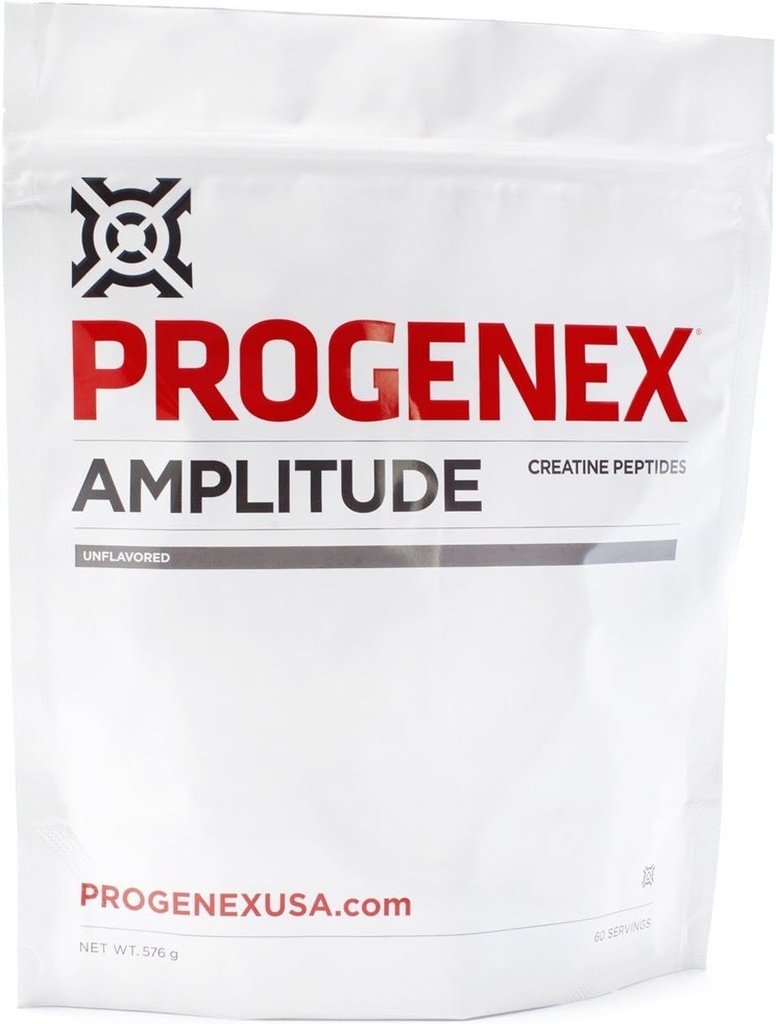 Progenex® Amplitude Creatine Peptides | Increases Lean Muscle Mass | Augments Energy and Explosiveness in Workouts | Tasteless and Mixes Well | 60 Servings