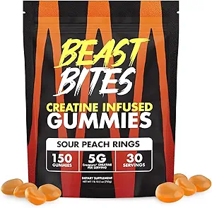 BEAST BITES - Creatine Infused Gummies - 5g Creapure Creatine Monohydrate Per Serving - NSF Certified for Sport - 30 Servings