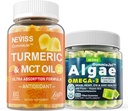 Sugar Free Turmeric Curcumin 1000mg Supplement Gummies with Vegan Omega 3 Filled Gummies 1000mg
