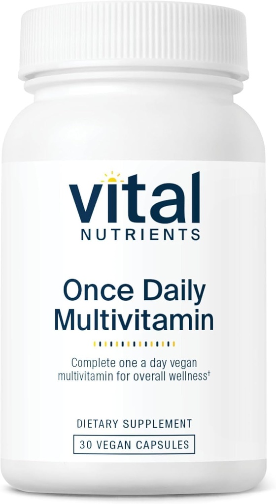 Vital Nutrients Once Daily Multivitamin - Vegan Multi for Women & Men - Allergen-Free - 19 Essential Vitamins + Antioxidants for Eye and Heart Health - Gluten, Dairy & Soy-Free - 30 Capsules