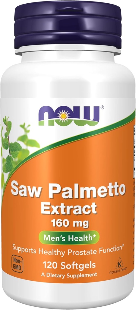NOW Foods Supplements, Saw Palmetto Extract (Serenoa repens) 160 mg, Men's Health*, 120 Softgels
