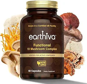 Mushroom Complex Supplement | 60 Capsules | 10-in-1 Blend | with Lion’s Mane, Chaga, Turkey Tail, Cordyceps, Maitake, Shiitake, Reishi, & More | Grown in a Certified US Facility