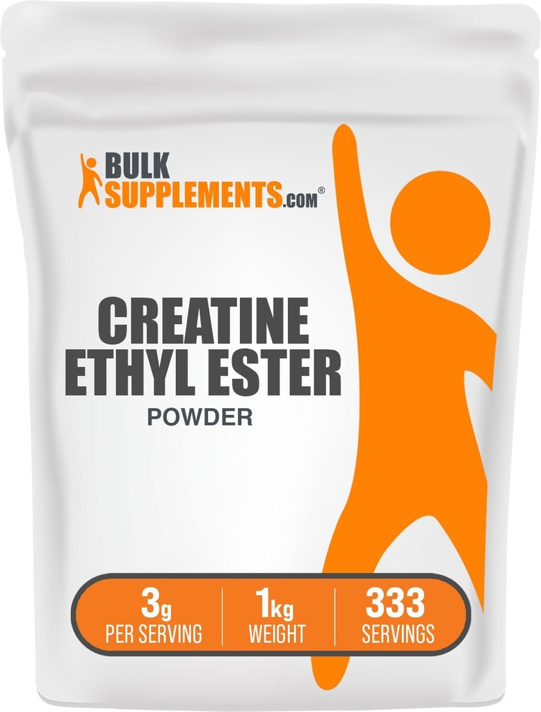 BulkSupplements.com Creatine Ethyl Ester HCl Powder - Creatine Supplement, Creatine Ethyl Ester Powder - Unflavored & Gluten Free, 3g per Serving, 1kg (2.2 lbs) (Pack of 1)