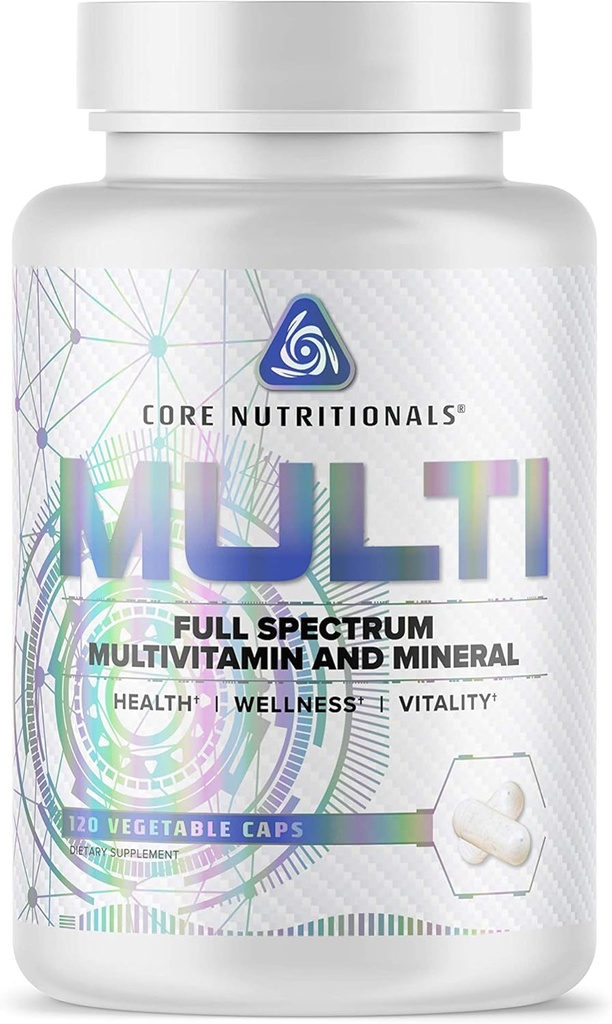 Core Nutritionals Multi Full Spectrum Multivitamin | Full Daily Serving of Key Vitamins & Minerals | Spectra Antioxidant Blend | 120 Vegetable Capsules