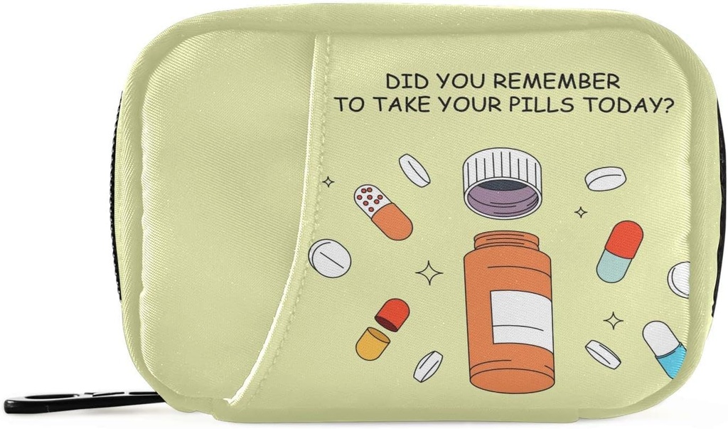 Naanle 7 Day Pill Case Bag - Portable Weekly Pill Organizer with Zipper, Compact Size for Vitamin Supplement Holder