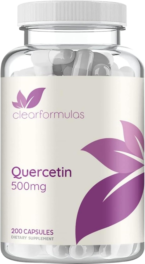 High Strength Quercetin 500mg Capsules - Quercetin Dihydrate Potent Flavonoid Antioxidant and Nutraceutical for Heart and Immune Support - Vegan Friendly - Made in a cGMP US Lab (200 Servings)