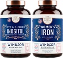 Inositol and Women's Iron Tablets Fertility and Pregnancy Support Bundle by Windsor Botanicals