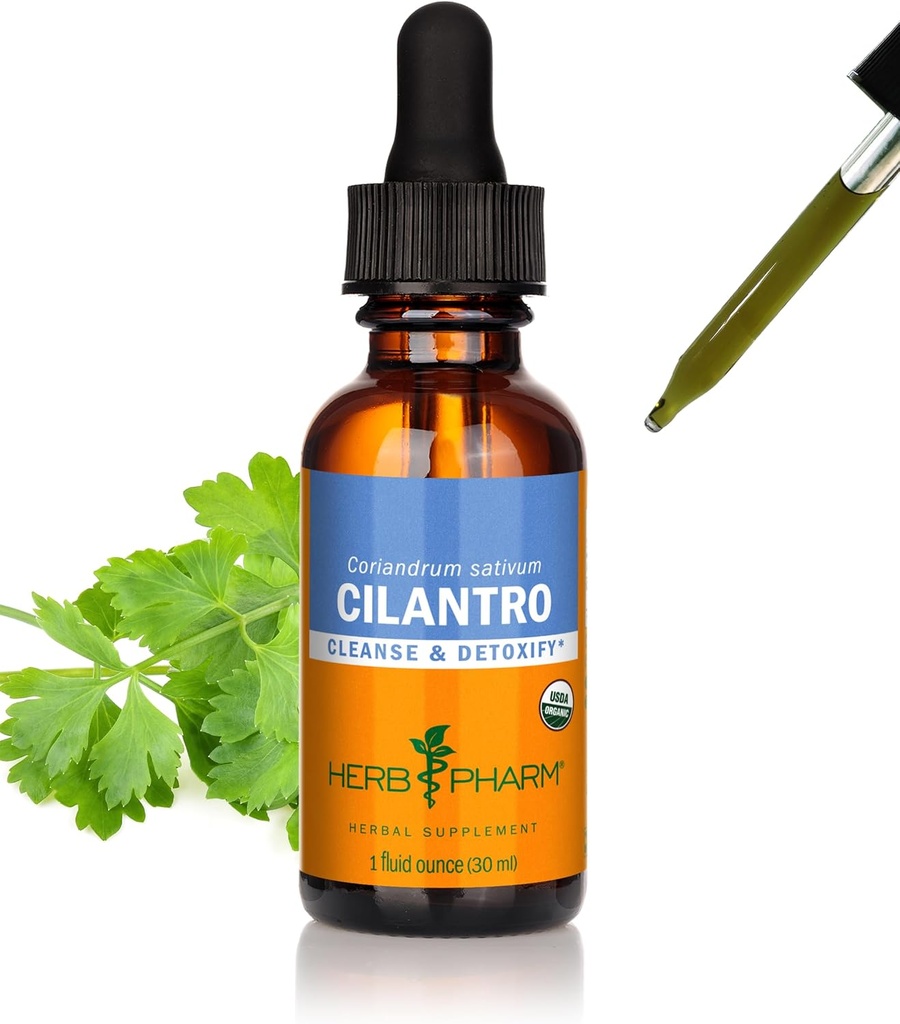 Herb Pharm Certified Organic Cilantro Extract for Cleansing and Detoxification Support - 1 Ounce