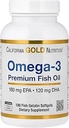 California Gold Nutrition Omega-3 Premium Fish Oil by California Gold Nutrition, Concentrated Formula with EPA & DHA, Support for Optimal Lipid Profile, Gluten Free, 100 Fish Gelatin Softgels - 2 Pack