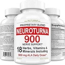 Neuropathy Support Nerve Supplement with 900 mg Pure Alpha Lipoic Acid - Maximum Strength Formula, Fortify Nerves in Fingers, Hands, Toes, & Feet - Best Peripheral Relief Support - 180 Capsules