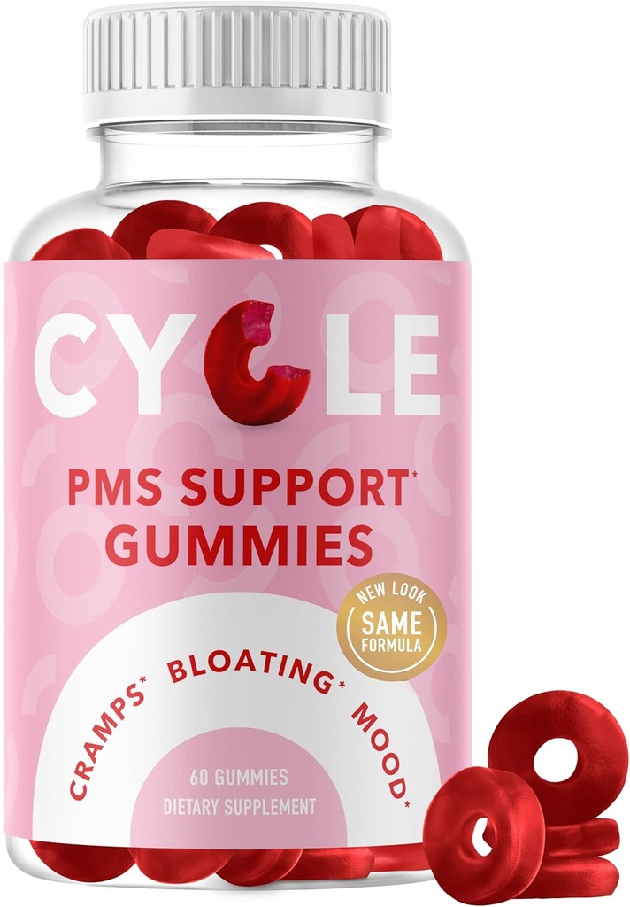 PMS Relief Gummies | Hormone Balance, Bloating, Hormonal Acne & Mood Swing Support | Period Support Vitamins for Women | Vegan Gummy Supplement with Chasteberry | Dong Quai, Cranberry, & Vitamin B6