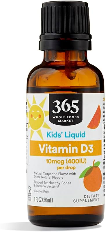 365 by Whole Foods Market, Vitamin D-3 Liquid 400Iu Tangerine Flavor, 1 Ounce