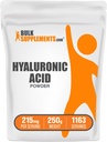 BulkSupplements.com Hyaluronic Acid Powder - as Sodium Hyaluronate, Hyaluronic Acid Supplements - Food Grade, Gluten Free - 215mg per Serving, 250g (8.8 oz) (Pack of 1)