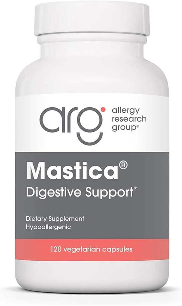 Allergy Research Group Mastica - Mastic Gum Capsules, Digestive Health Supplement for Adults, Mastic Resin Powder Capsules for Gut Health Support - 120 Count
