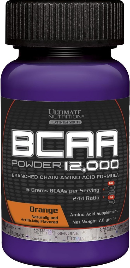 Ultimate Nutrition Flavored BCAA 12,000mg Branched Chain Amino Acid Supplement Powder, Orange, Single Serving