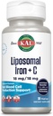 KAL Liposomal Iron Supplement with Liposomal Vitamin C, Iron Supplement for Women and Men, High Absorption, Gentle Iron Pills, Vegan, Gluten Free, 30 Servings, 30 VegCaps