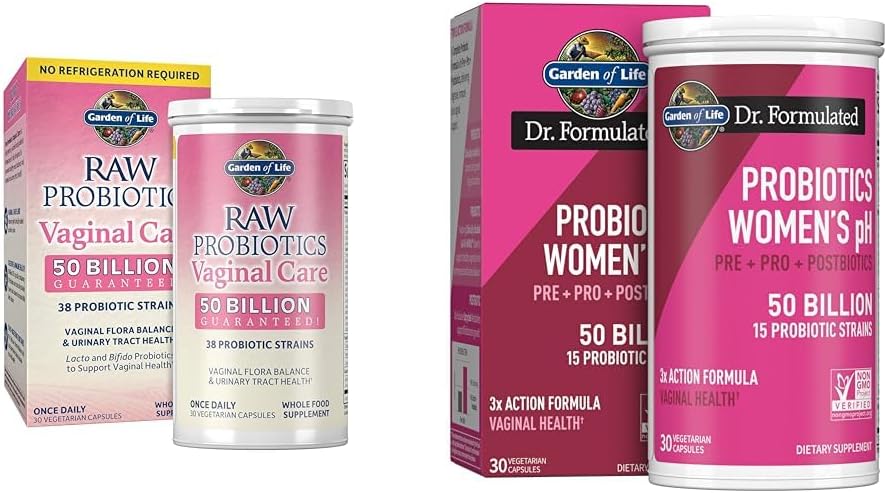 Garden of Life Probiotics for Women's Health - Vaginal Care with 50 Billion CFU and Digestive & Immune Support with 50 Billion CFU - 30 Day Supply