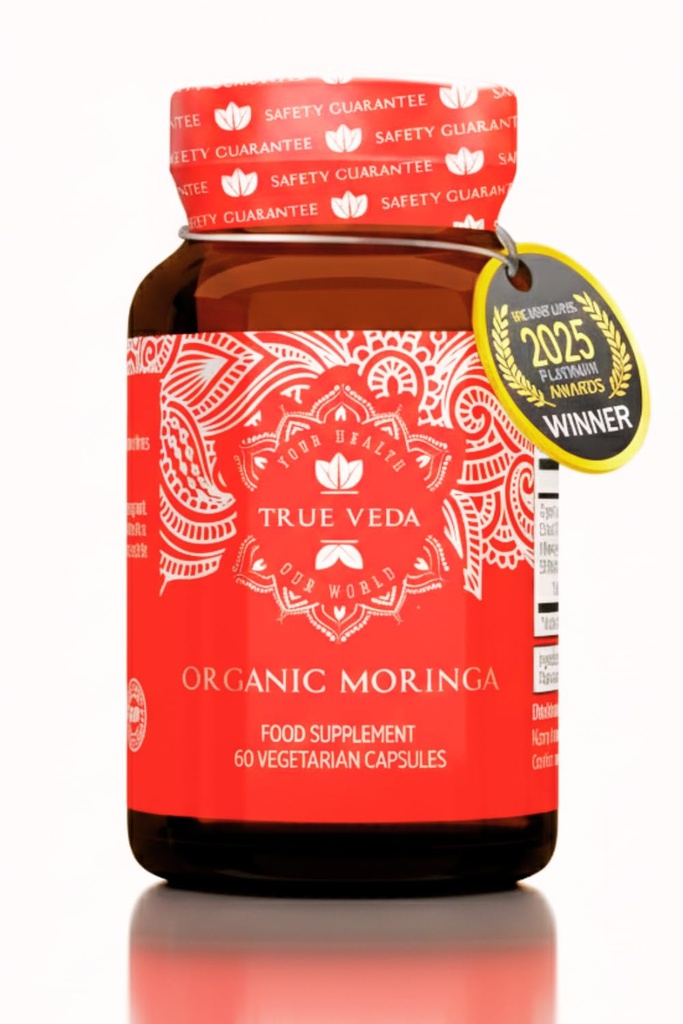USDA Organic Moringa Capsules | Moringa Organic Pure Tablets | Vegan Premium Herbal Supplement from 10:1 Leaf Extract | Natural Plant-Based Support | 60 Capsules