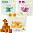 GEM Bite Complete Routine Variety Pack with Daily Multivitamin (14 Bites), Chill-Out Calm (7 Chews) & Deep Sleep Aid (7 Chews) | Supports Gut, Skin, Brain, Bone, Sleep, Immunity