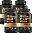 4-in-1 Turmeric and Garlic Supplements with BioPerine – 2360mg Turmeric Ginger Root Capsules with Garlic – High Potency Herbal Blend (120 ct, Pack of 4)
