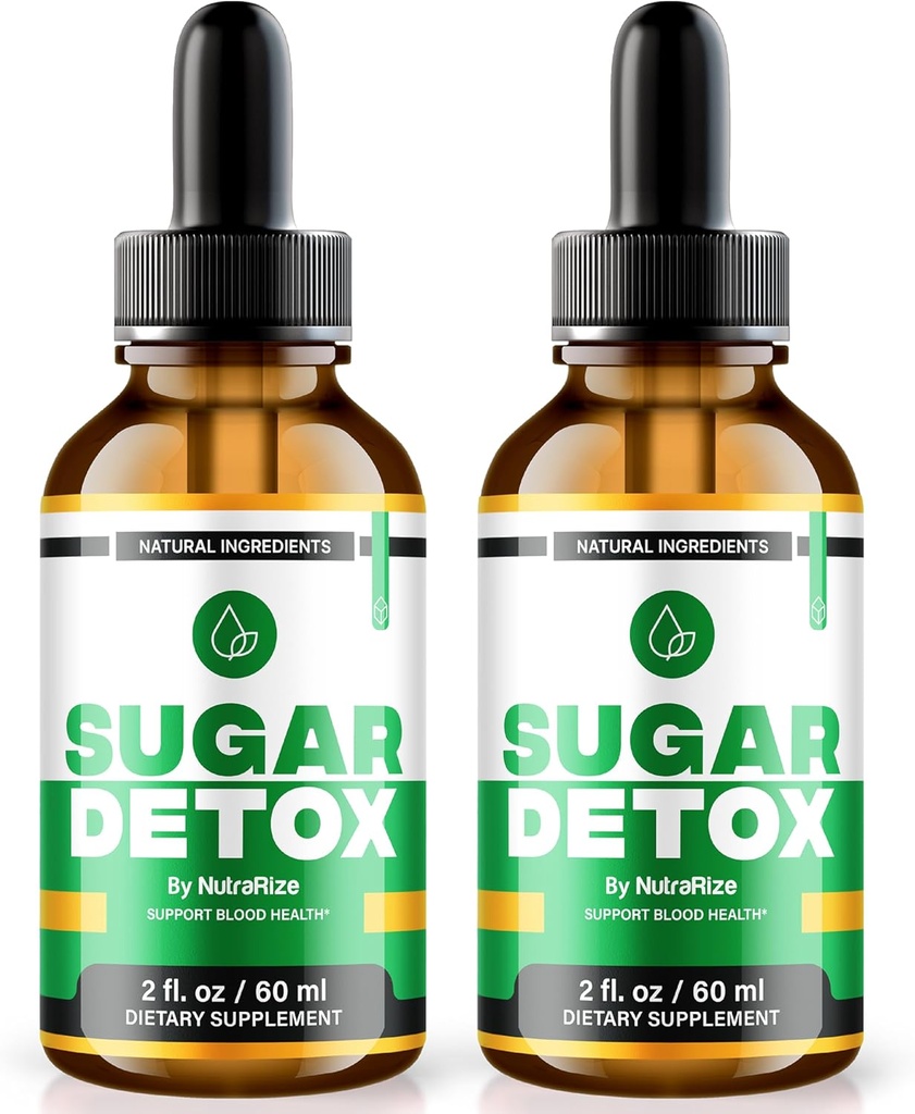 NutraRize (2 Pack) Sugar Detox Drops, SugarDetox Drops, 21-Day Sugar Detox Challenge, All-Natural Liquid Cleanse for Beginners, Premium Blood Formula Gotas Reviews (60 Servings)