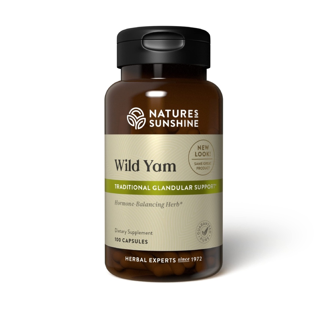 Nature's Sunshine Wild Yam Capsules - Herbal Gladular Support (100 Capsules)