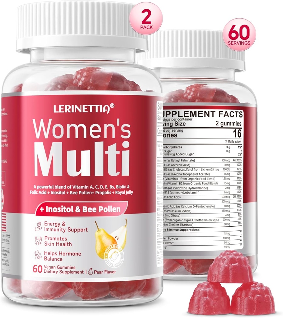 Women’s 50+ Multivitamins, Multivitamin for Women with Vitamin A, C, D3, E and Zinc, Vegan Sugar Free 120 Count