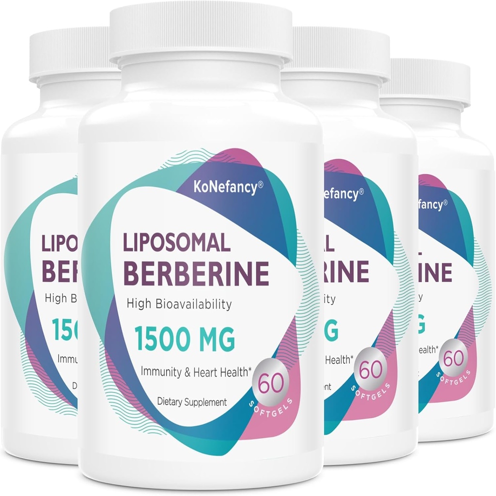 Liposomal Berberine Supplement 1500mg - High Bioavailability Berberine HCL Capsules for Women and Men, AMPK Activator for Cardiovascular Health, Sugar-Free, Non-GMO,240 Softgels