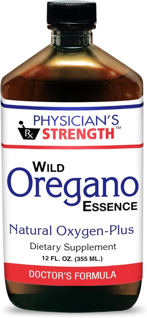 Physician's Strength Wild Oregano Essence - 12 fl oz - All-Natural Hydrosol - Supports Oxygen Levels - Non-GMO & Chemical Free - 12 Servings