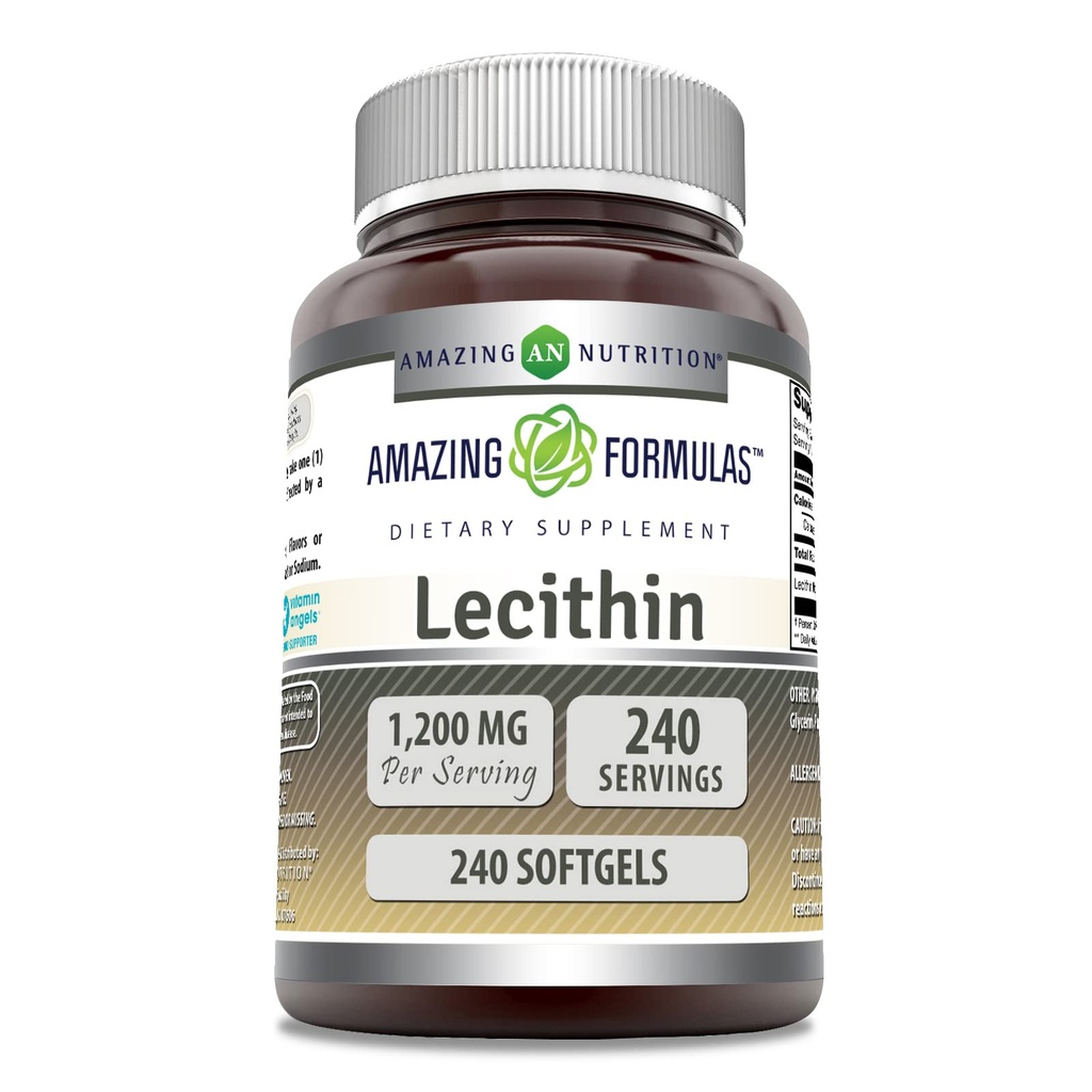 Amazing Formulas Lecithin 1200 Mg | Softgels Supplement | Non-GMO | Gluten-Free | Made in USA (1 Pack | 240 Count)