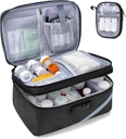 Trunab Medicine Storage Bag with Combination Lock, Lockable Pill Bottle Organizer, Travel Medication Carry Case for Medicine Box, Prescription, Vitamins, Supplements or Medical Supplies