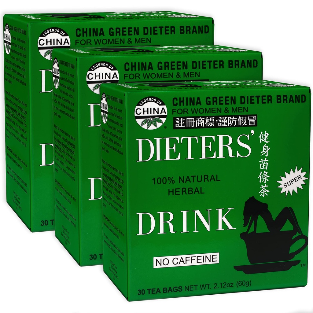 Uncle Lee’s Senna Tea 3-Pack – Green Dieter’s Drink, Caffeine-Free 100% Natural Herbal Detox & Digestive Support, 30 Ct Each