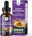 USDA Organic Ashwagandha Liquid Drops - Ashwagandha Root Extract for Stress and Mood Support - Delicious Pure Adaptogen Drops for Adults - Alcohol-Free Herbal Tinctures for Rest - 30 ml Bottle